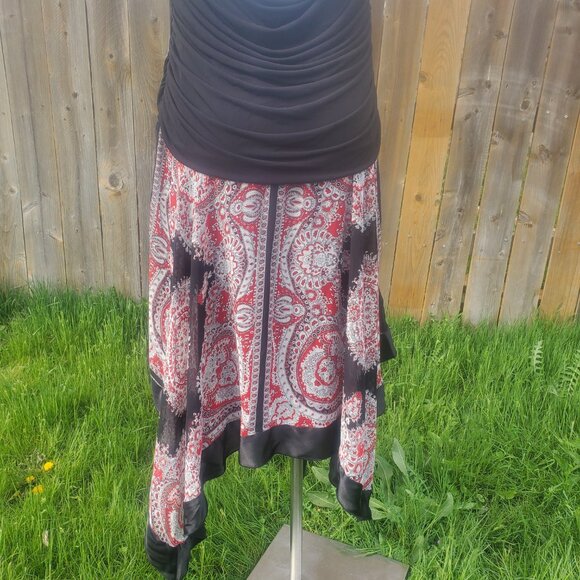 AGB Handkerchief halter-top Dress SZ 20 Plus size Made in USA Vintage - Picture 8 of 11